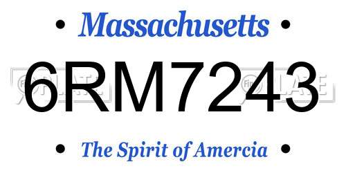 6RM7243 Massachusetts License Plate
