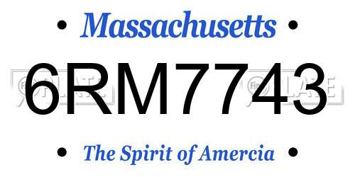 6RM7743 Massachusetts License Plate