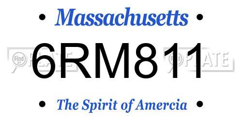 6RM811 Massachusetts License Plate