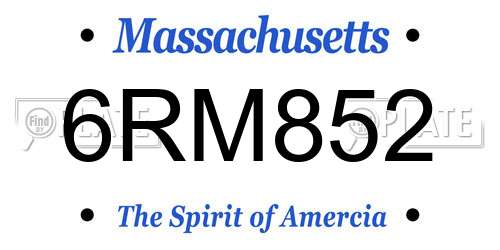 6RM852 Massachusetts License Plate