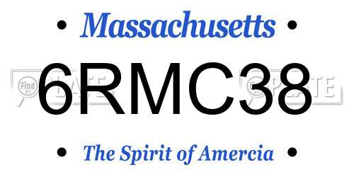 6RMC38 Massachusetts License Plate