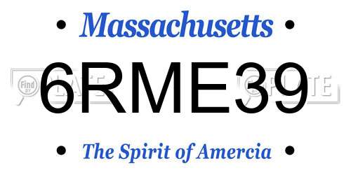 6RME39 Massachusetts License Plate