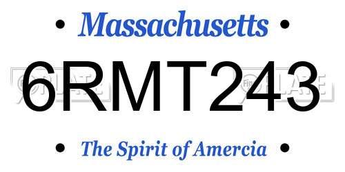 6RMT243 Massachusetts License Plate