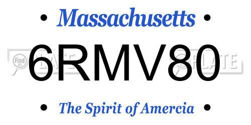 6RMV80 Massachusetts License Plate