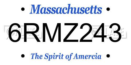 6RMZ243 Massachusetts License Plate