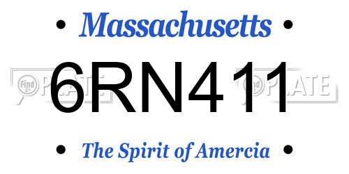 6RN411 Massachusetts License Plate