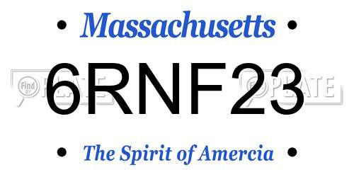 6RNF23 Massachusetts License Plate