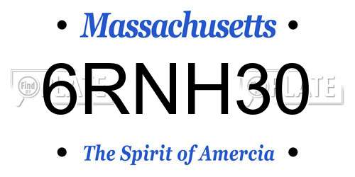 6RNH30 Massachusetts License Plate