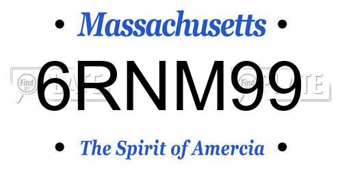 6RNM99 Massachusetts License Plate