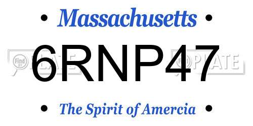 6RNP47 Massachusetts License Plate