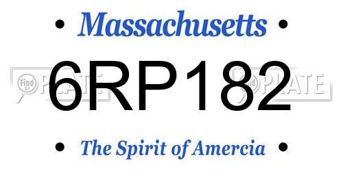 6RP182 Massachusetts License Plate
