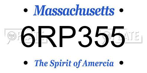 6RP355 Massachusetts License Plate