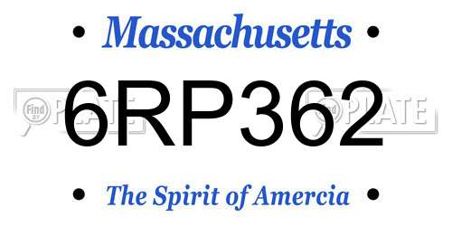 6RP362 Massachusetts License Plate
