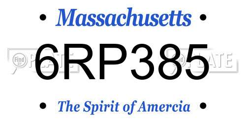 6RP385 Massachusetts License Plate