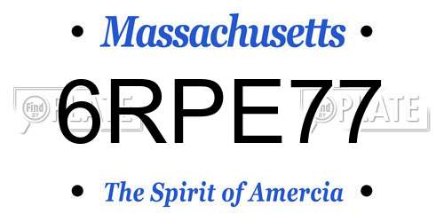 6RPE77 Massachusetts License Plate
