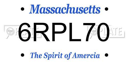 6RPL70 Massachusetts License Plate