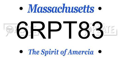 6RPT83 Massachusetts License Plate