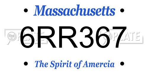 6RR367 Massachusetts License Plate