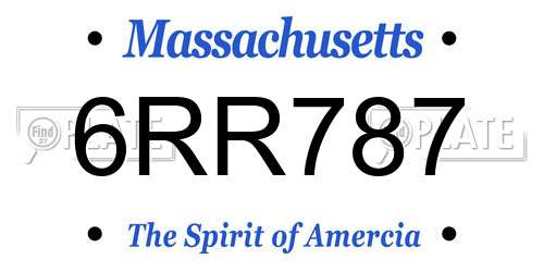 6RR787 Massachusetts License Plate