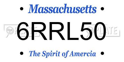 6RRL50 Massachusetts License Plate