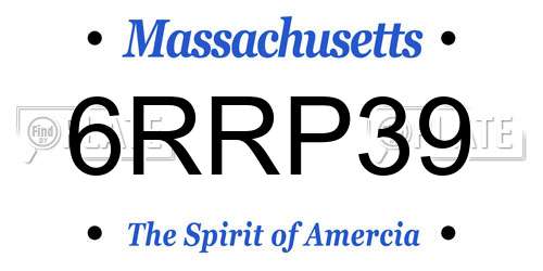 6RRP39 Massachusetts License Plate