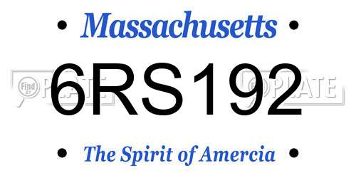 6RS192 Massachusetts License Plate