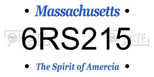 6RS215 Massachusetts License Plate