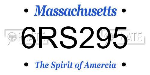 6RS295 Massachusetts License Plate