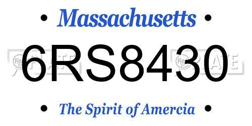 6RS8430 Massachusetts License Plate