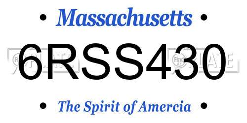 6RSS430 Massachusetts License Plate