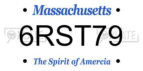 6RST79 Massachusetts License Plate