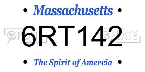 6RT142 Massachusetts License Plate