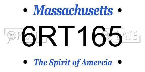 6RT165 Massachusetts License Plate
