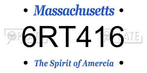 6RT416 Massachusetts License Plate