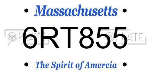 6RT855 Massachusetts License Plate