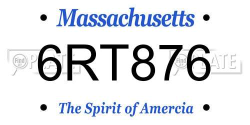 6RT876 Massachusetts License Plate