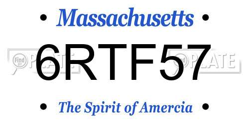 6RTF57 Massachusetts License Plate