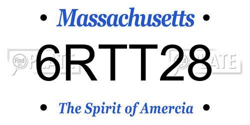 6RTT28 Massachusetts License Plate