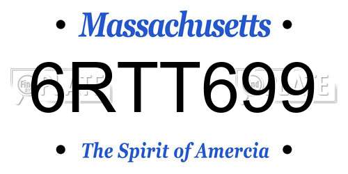 6RTT699 Massachusetts License Plate