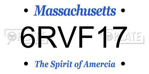 6RVF17 Massachusetts License Plate