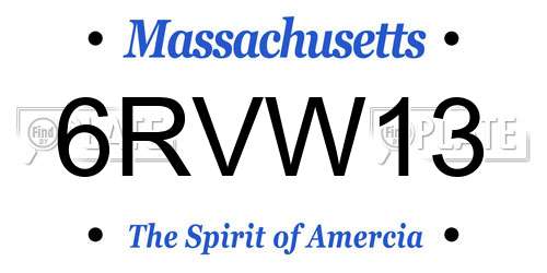 6RVW13 Massachusetts License Plate