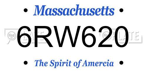 6RW620 Massachusetts License Plate