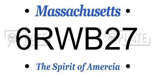 6RWB27 Massachusetts License Plate