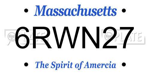 6RWN27 Massachusetts License Plate