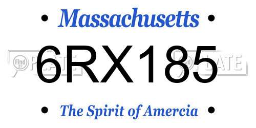 6RX185 Massachusetts License Plate