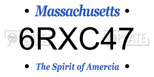 6RXC47 Massachusetts License Plate