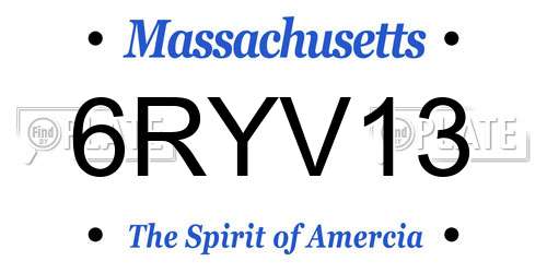 6RYV13 Massachusetts License Plate