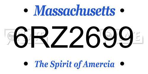 6RZ2699 Massachusetts License Plate