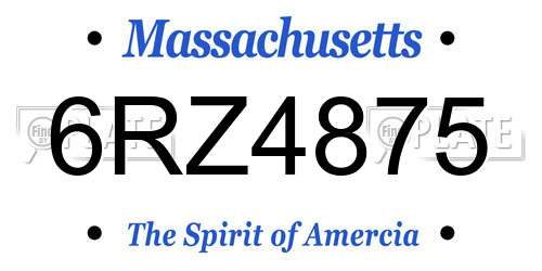 6RZ4875 Massachusetts License Plate