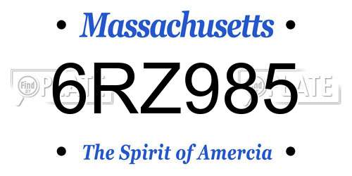 6RZ985 Massachusetts License Plate